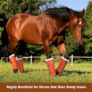 UV Protection Horse Leg Boots Breathable Mesh PVC Equine Guards Insect-Repellent Wraps Reduced Fatigue Equestrian Gear - Orange